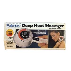 Vintage Pollenex Deep Heat Vibrating Massager Model HM-10A4 2 Attachments Tested